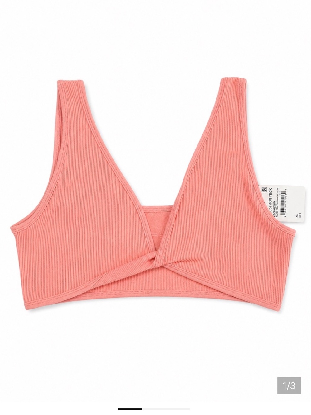 Urban Outfitters Out From Under Coral Ribbed Front Twist Bralette